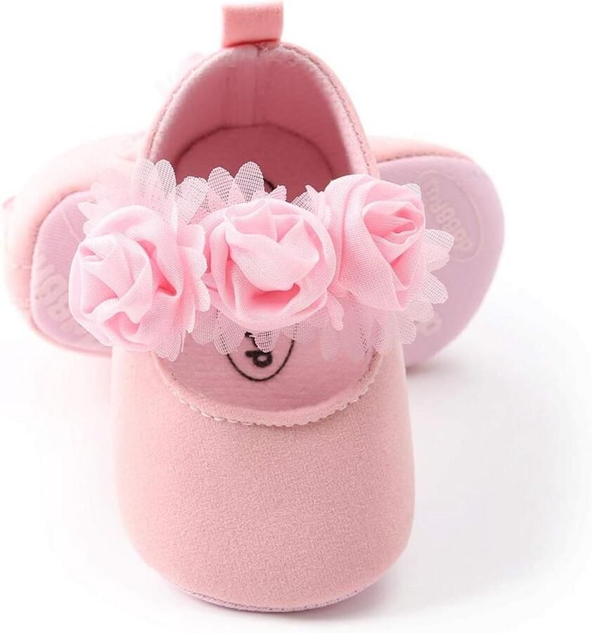 Babyschoenen Meisjes Mary Jane met Zachte Zool en Bloemenpatroon