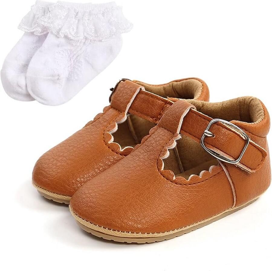 Babyschoenen Meisjes Prinsessen Stijl Mary Jane Zachte Eerste Loopschoenen PU Leer