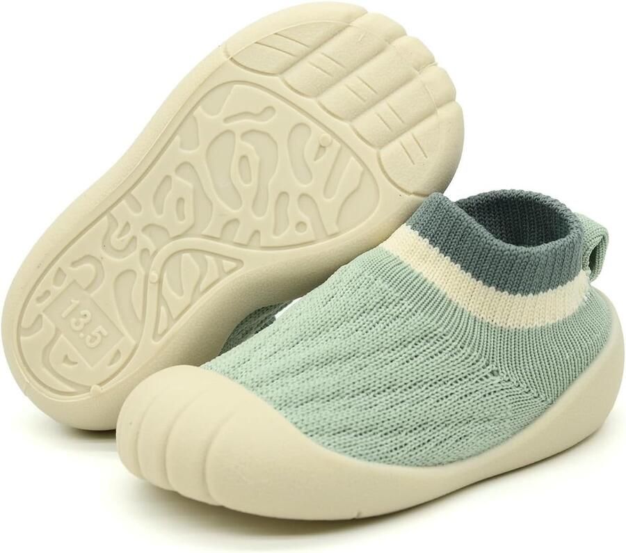 Babyschoenen met antislipzool ade de gebreide mesh-sokkenschoenen voor en gemakkelijk aan te trekken zachte zool voor binnen en buiten
