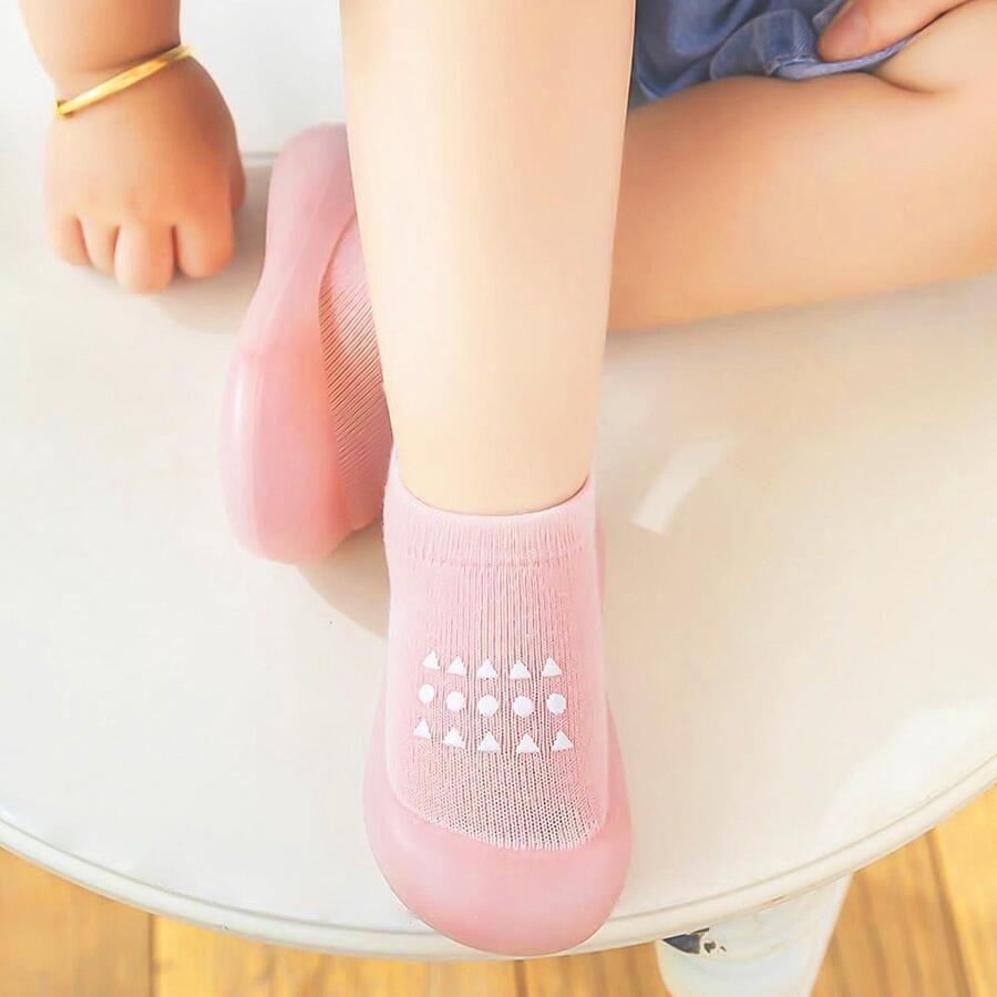 Babyschoenen met zachte zolen en sokken voor meisjes roze kruipschoenen doseerschoenen vloerschoenen