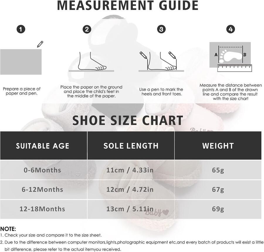 Babyschoenen voor de winter antislip babyschoenen enkellaarsjes pantoffels voor pasgeborenen zachte babyschoenen voor de eerste maanden zwart)