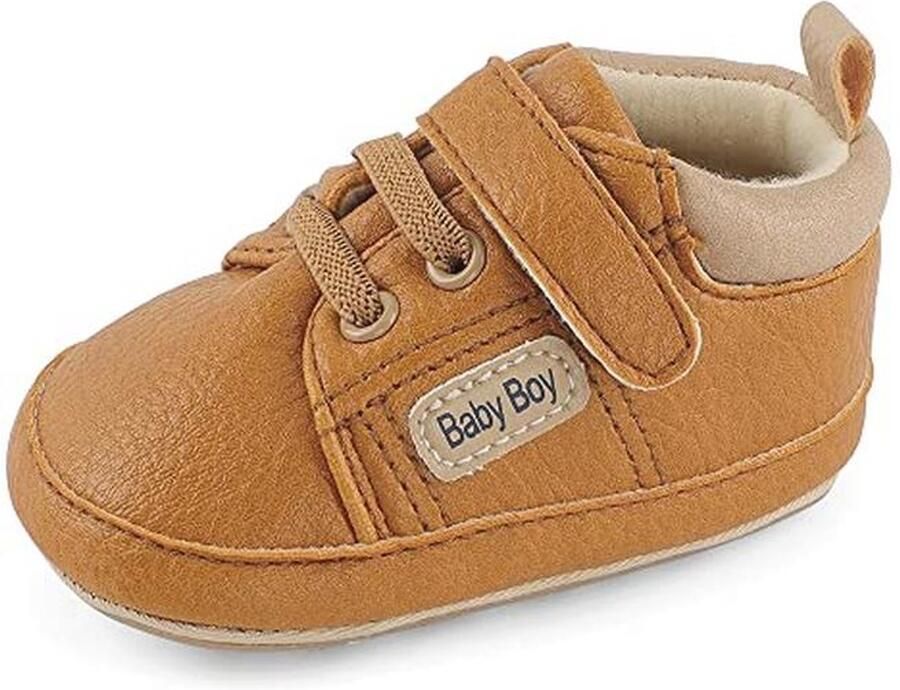 Babyschoenen voor jongens met antislip zolen en haak- en lussluiting