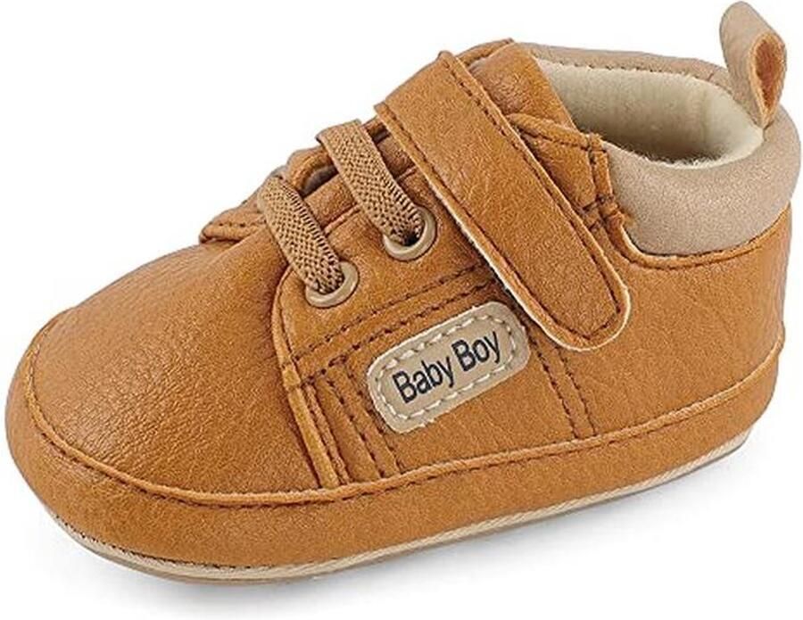 Babyschoenen voor jongens met antislip zolen en haak- en lussluiting