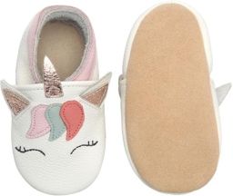 Babyschoenen voor Lopen Zacht Leer en Antislip Unicorn Roze