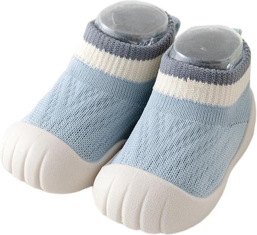 Babyschoentjes Schoentjes voor de eerste stapjes Sokschoentjes met rubberen zool Unisex slofjes Blauw ??21