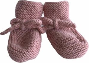 Babyslofjes roze Newborn slofjes gehaakte slofjes baby Merinowol babyslofjes- kraamcadeau babyshower gift