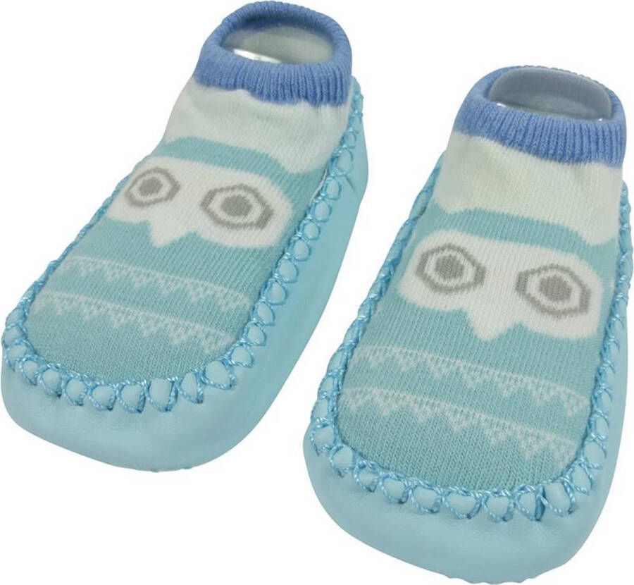 Babyslofjes Uil Blauw Turquoise Anti-slip