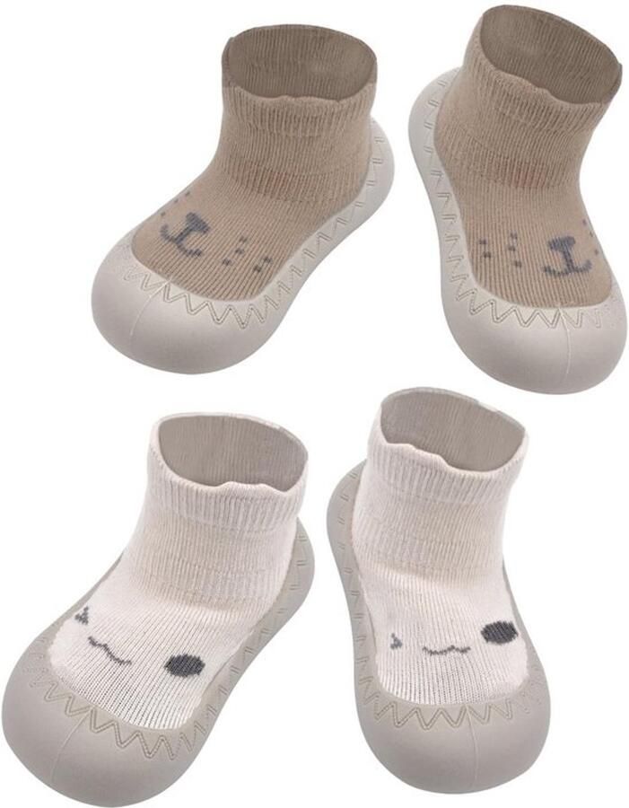 Babysokken Antislip 2 Paar Babysokkenschoenen Zachte Breiende Vloerschoenen Blote Voetschoenen Kinderschoenen Ade d en Comfortabel Babyschoenen