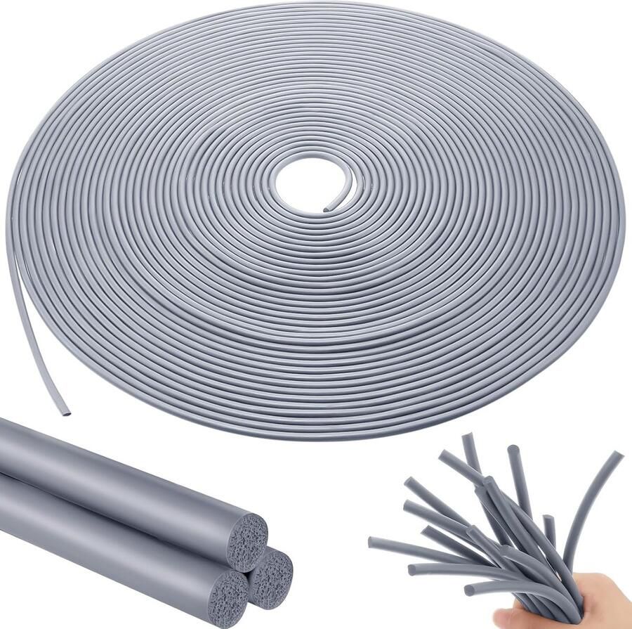 Backer Rod Schuimrubber Caulk Saver Beton Uitbreidingsvoegvuller Weerstripafdichting voor gaten en gewrichten (Grijs 1 4 Inch x