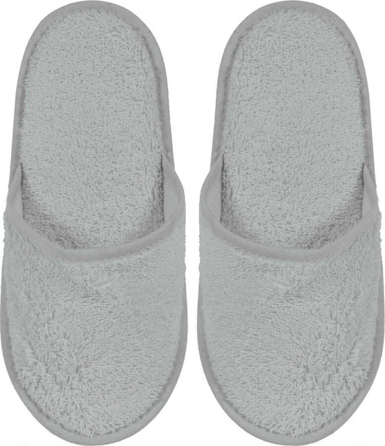 Merkloos Sans marque Badslippers Badstof Uni Pure met Zool Lichtgrijs col - Foto 1