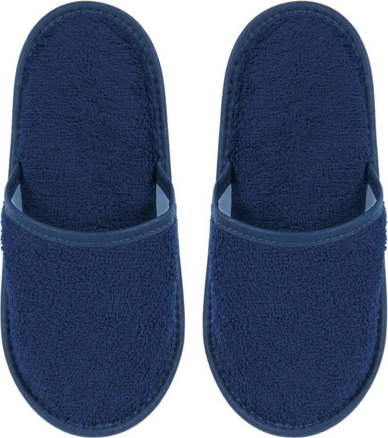 Badslippers Badstof Uni Pure met Zool Marine col 2094 1 Paar - Foto 1