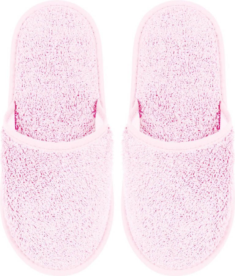 Merkloos Sans marque Badslippers Badstof Uni Pure met Zool Roze col - Foto 1