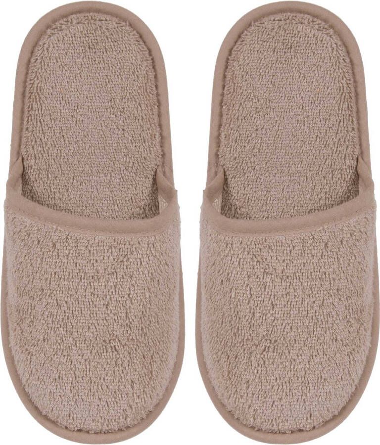 Merkloos Sans marque Badslippers Badstof Uni Pure met Zool Taupe col - Foto 1