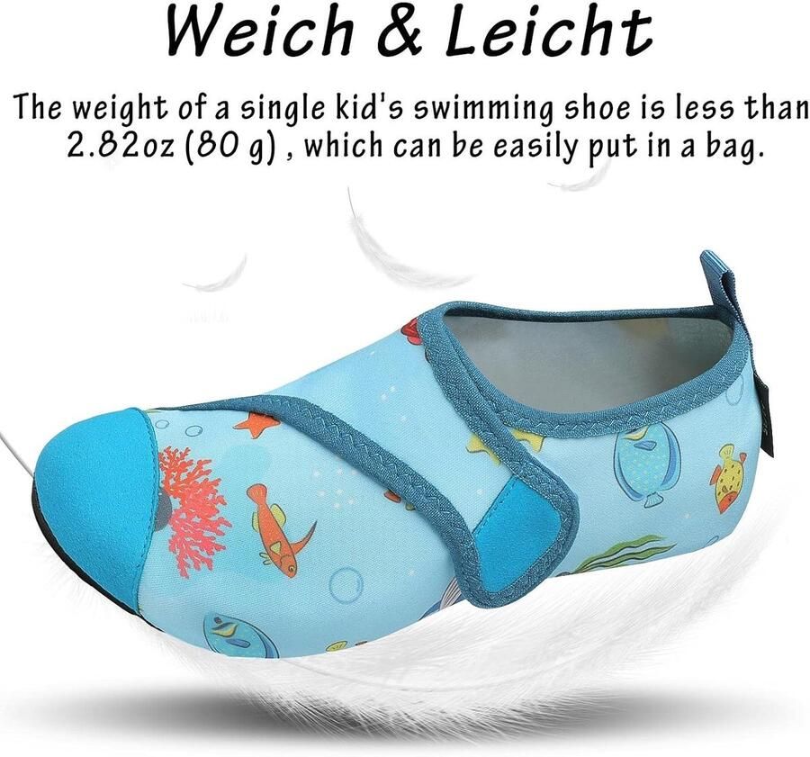 Badslippers kinderen 30 31 lichtblauw oceaan waterdicht perfecte zwemschoenen voor plezier in het water ShopVlot