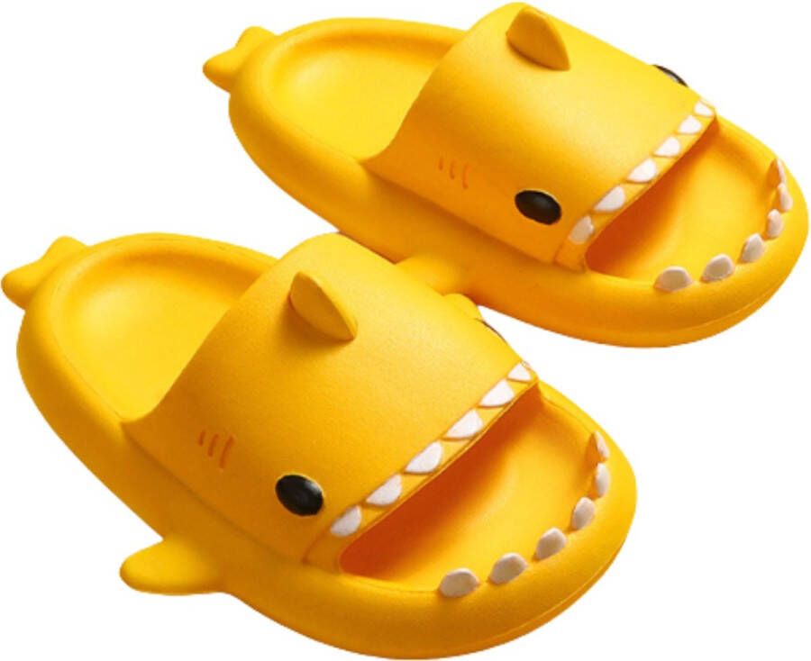 Slippers kinderen haai geel en slippers pantoffels