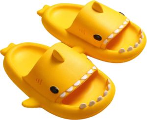 Badslippers kinderen haai geel en