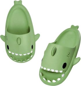Badslippers kinderen haai groen en