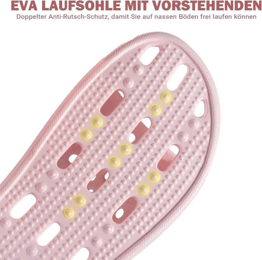 Badslippers Roze Schattig 40 EU Breed Lichte Antislip Badslippers met Gaten Voor Dames