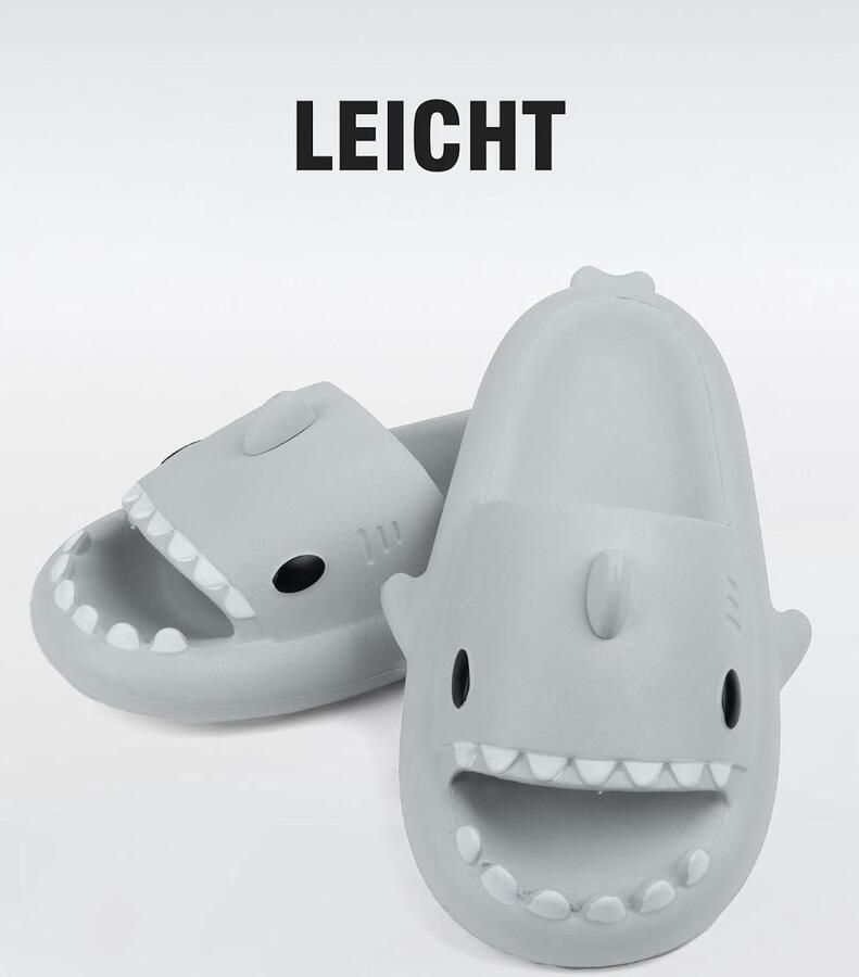 Slippers voor thuis 40 41 EU Antislip haaienslippers EVA materiaal Ideaal voor badkamer en zwembad ShopVlot