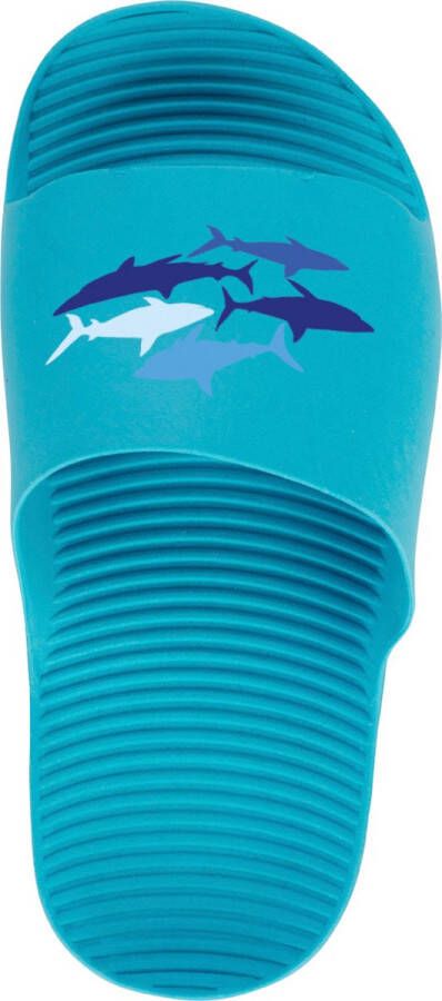 Fashy Badslippers Shark Blauw