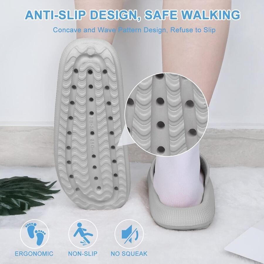 Badslippers voor van EVA-kunststof super zachte slipvaste slippers voor wolkenschoenen dikke zool badsandalen gezellige slippers zomerpantoffels