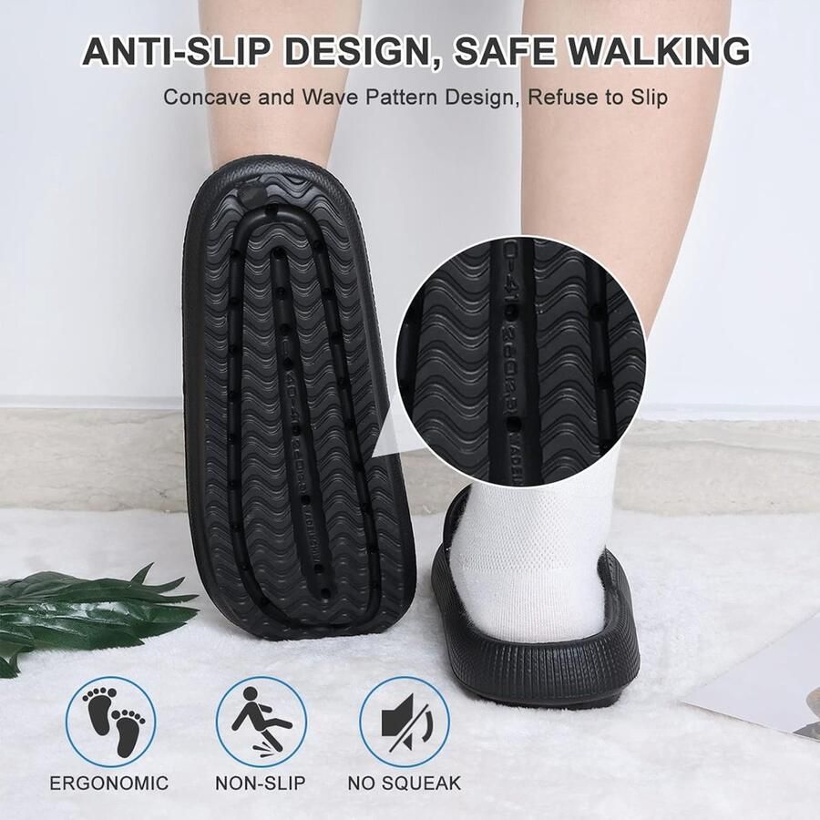 Badslippers voor van EVA-kunststof super zachte slipvaste slippers voor wolkenschoenen dikke zool badsandalen gezellige slippers zomerpantoffels - Foto 2