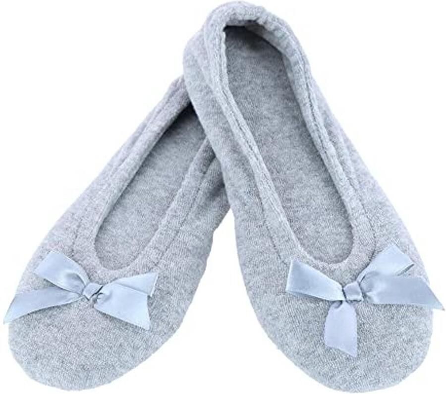 Badstof Ballerina Pantoffels Grijs Voor Dames