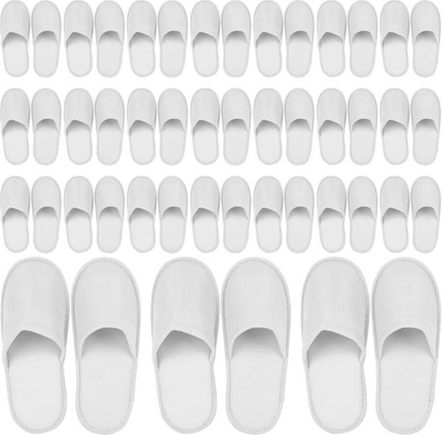Badstof Pantoffels 24 Paar Hotelpantoffels Uniseks Witte Gastenpantoffels 5 mm Lichtgewicht en Comfortabel Badslippers