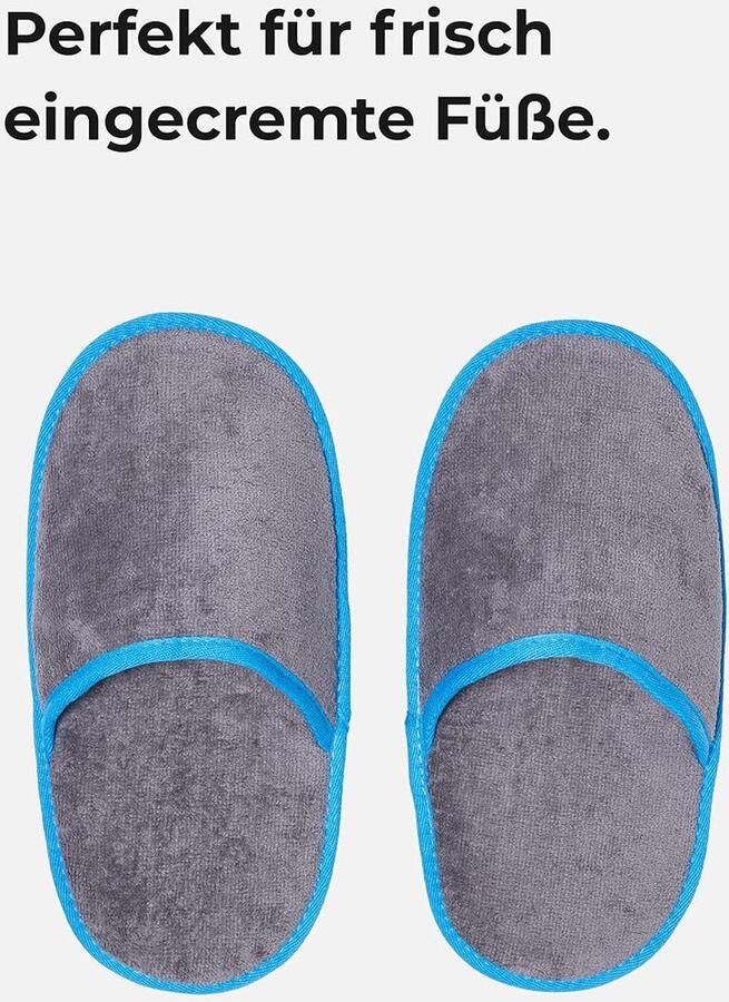 Badstof slippers zonder siliconen noppen en 100% biologisch katoen universele maat gesloten