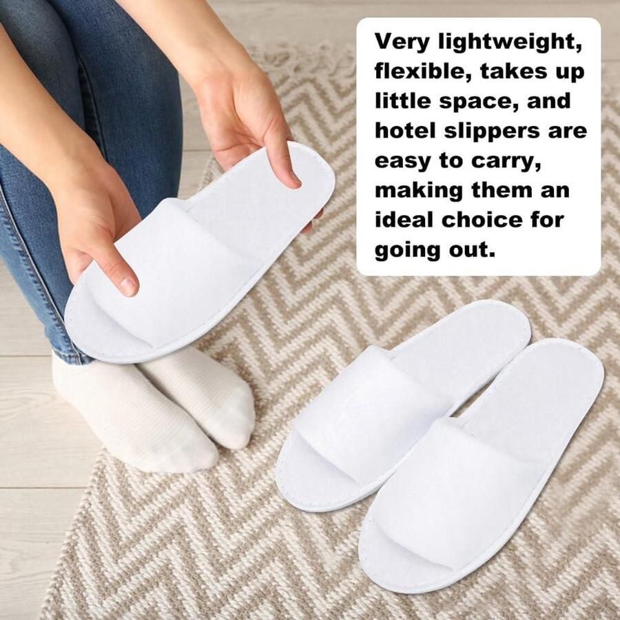 Badstof-spa-pantoffels hardloopschoenen antislip comfortabel en wasbare slippers wit voor thuisgebruik feest reizen commercieel gebruik