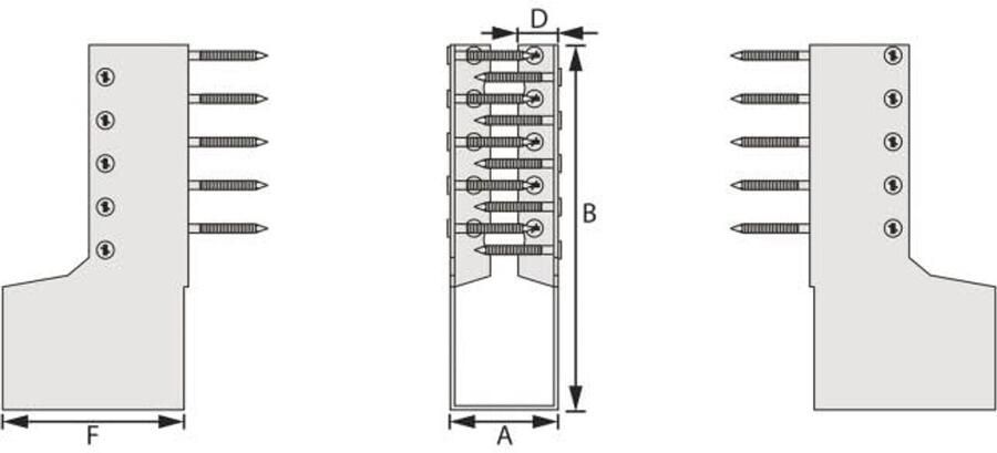 Balkschoen 100 mm x 100 mm thermisch verzinkt met goedkeuring