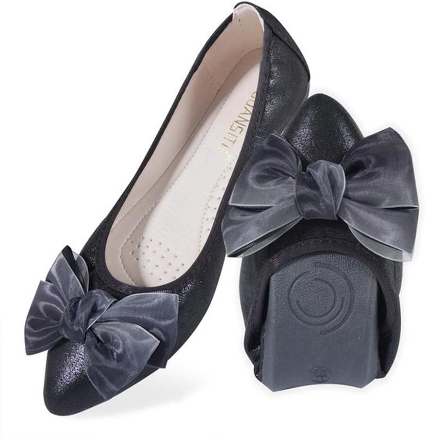 Ballerina Dames Sprankelend en Comfortabel Casual Instapper Puntige Neus Strik Platte Schoenen
