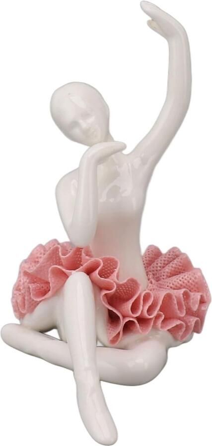 Ballerina Girl Figurines Miniature Pink Dancing Girl Ceramic Ballerina Statues Dancer Statue Sculpture Desk Bookshelf Decoration Artware Home Decoratie