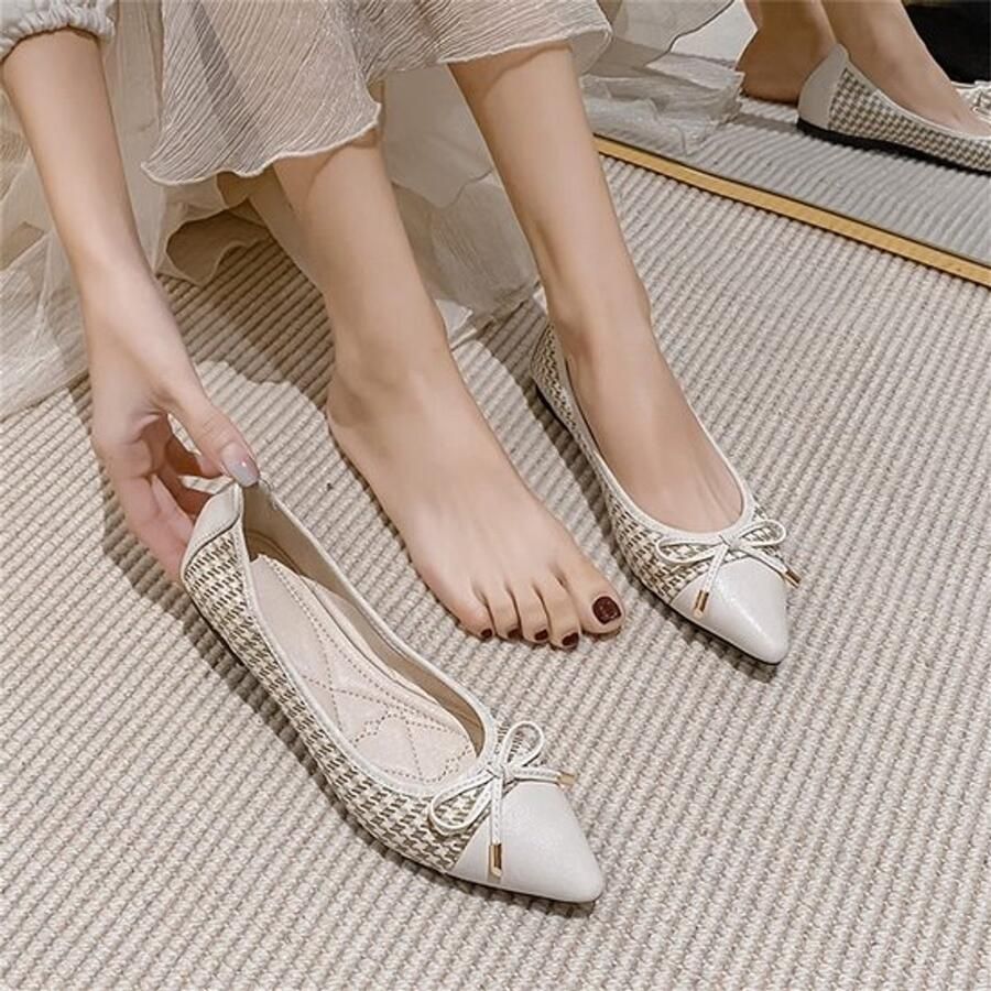 Ballerina Schoenen Dames Elegante Flats Slip On Puntige Teen Casual Sportief Comfortabele Ballerina's EU Platte Schoenen
