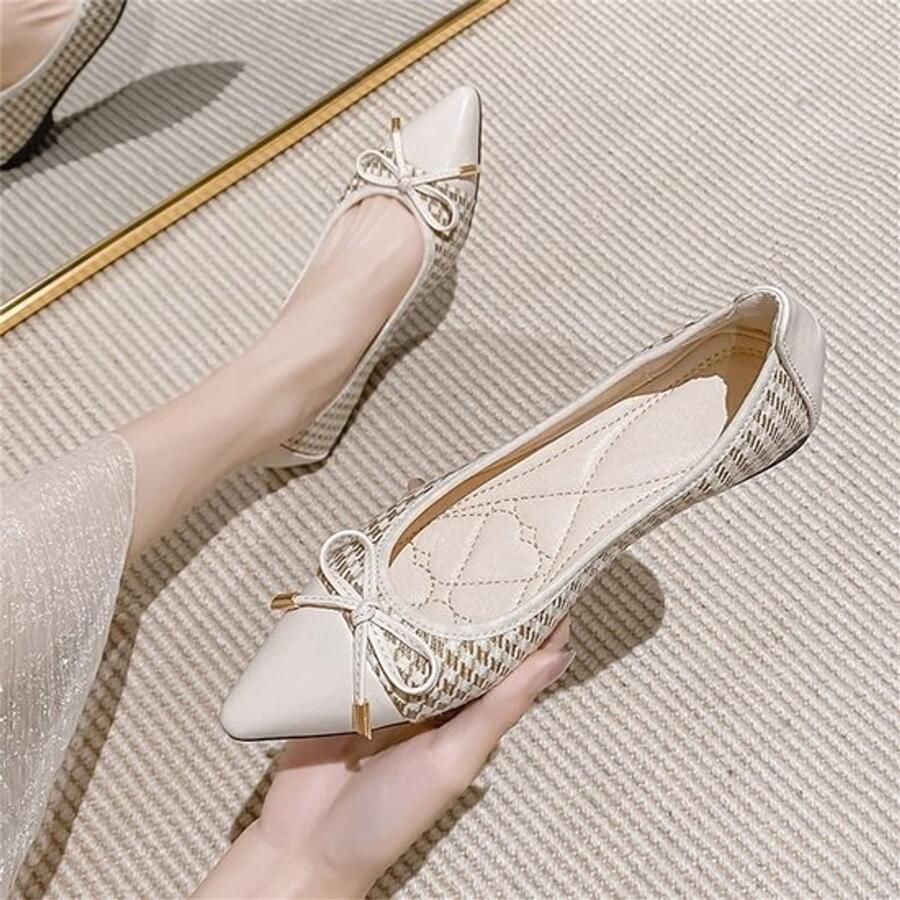 Ballerina Schoenen Dames Elegante Flats Slip On Puntige Teen Casual Sportief Comfortabele Ballerina's EU Platte Schoenen