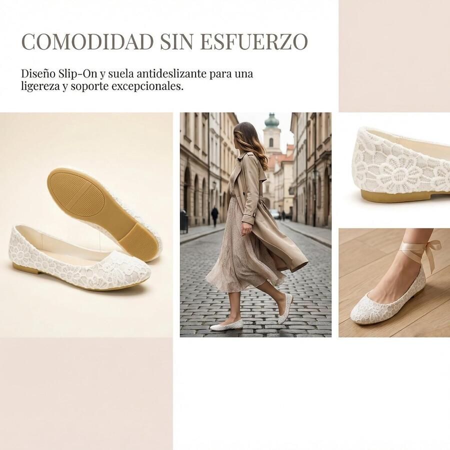 Ballerina's voor dames kant gehaakt kant slipper licht ademend zomer plat comfort stretch flexibel ronde neus zacht elegant textiel synthetisch