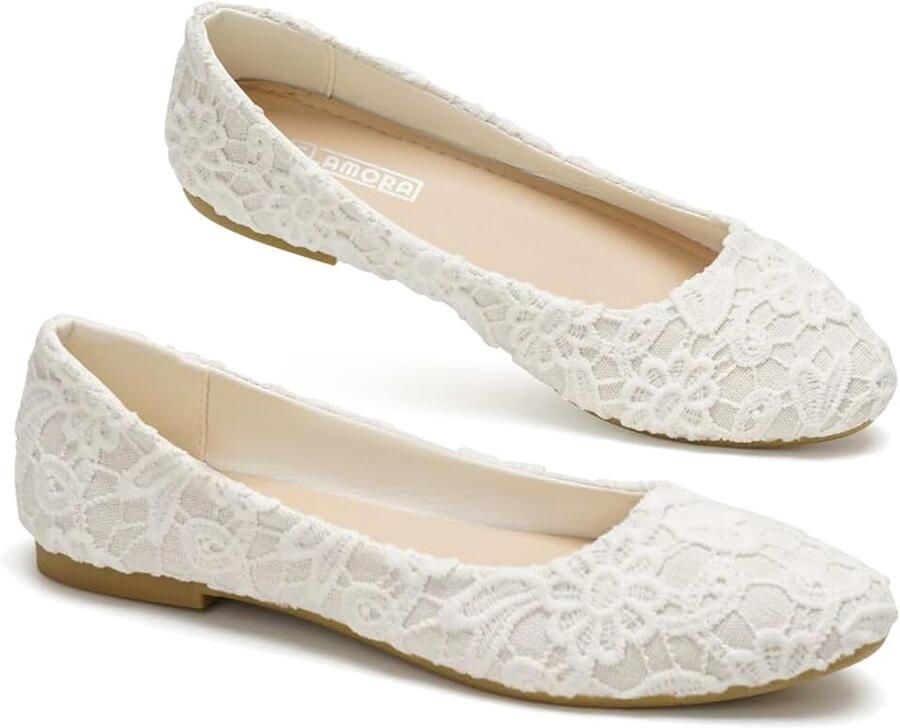 Ballerina's voor dames kant gehaakt kant slipper licht ademend zomer plat comfort stretch flexibel ronde neus zacht elegant textiel synthetisch