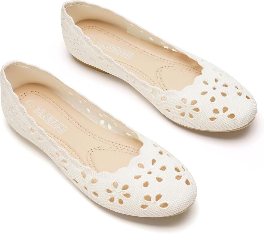 Ballerina's voor dames loafer plat ademend licht stretch flexibel comfortabel gatenpatroon zomerschoenen zacht antislip slip-on