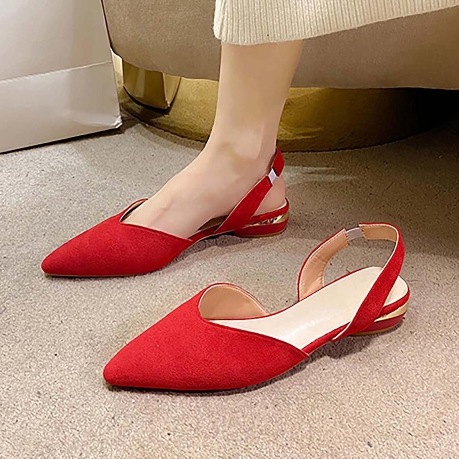 Ballerina's voor dames met hak gesloten schoenen elegant zacht antislip lage hak lichte avondschoenen modieuze ballerina's vrije tijd comfortabele formele schoenen - Foto 2