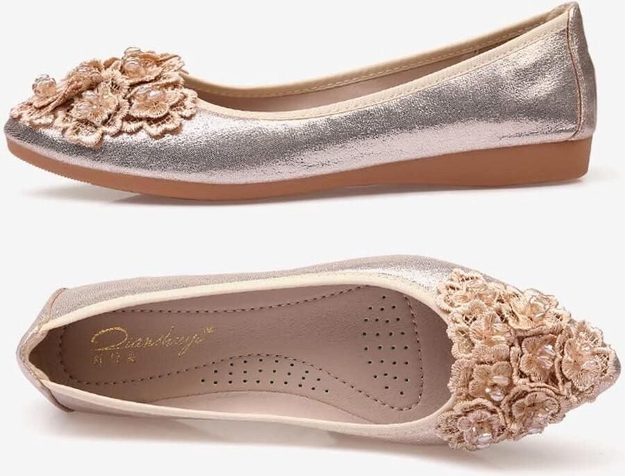 Ballerina's voor dames opvouwbaar casual sprankelend strass bruiloft ballerina's comfortabele instapschoenen platte schoenen