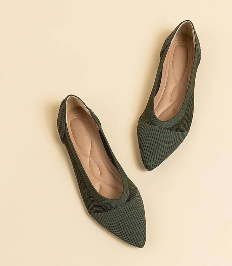 Ballerina's voor dames Platte schoenen met spitse neus Casual instappers Gebreide jurk accessoire Comfortabele schoenen Wandelschoenen Flats & pumps voor vrouwen