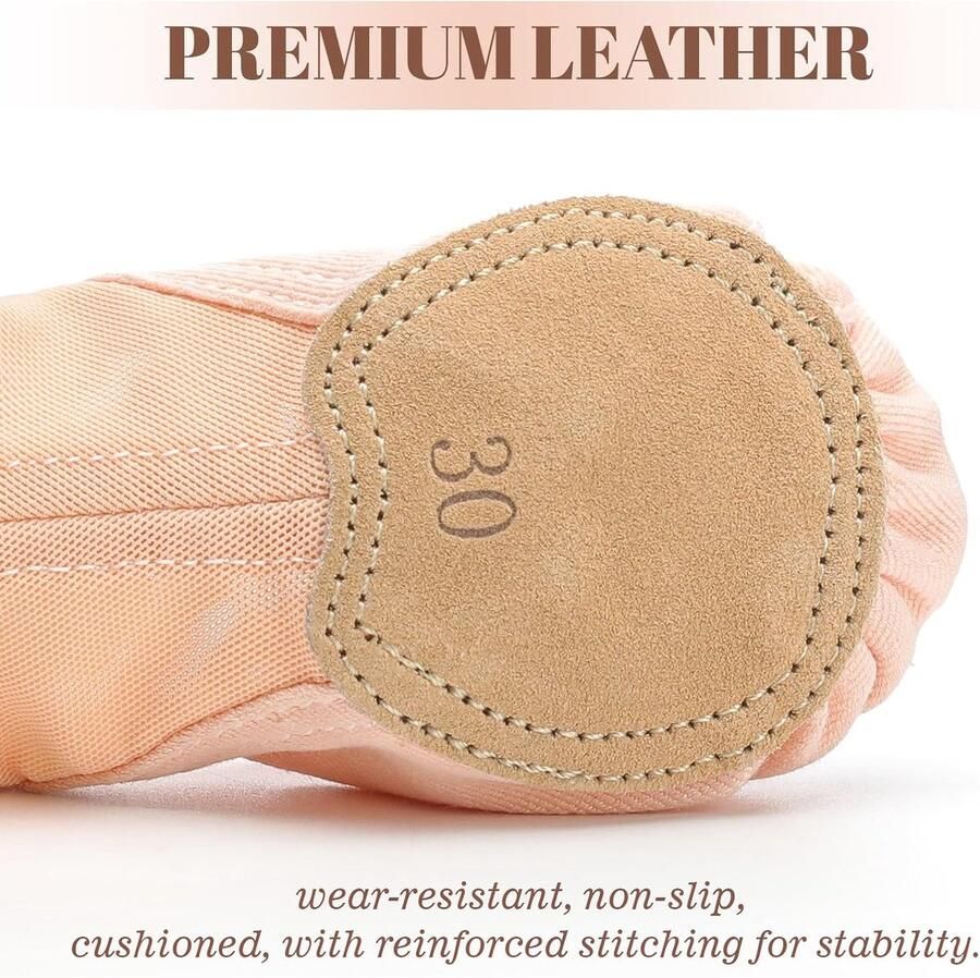 Ballerina's voor meisjes en vrouwen rekbare ballerina-dansplaatsen met mesh ballerina's met splitzool voor yoga gymnastiek prestaties roze 35.5