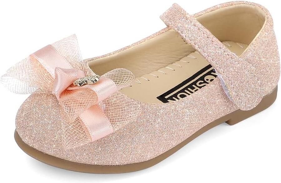 Ballerina's voor meisjes glanzende prinsessenschoenen ballet met strik