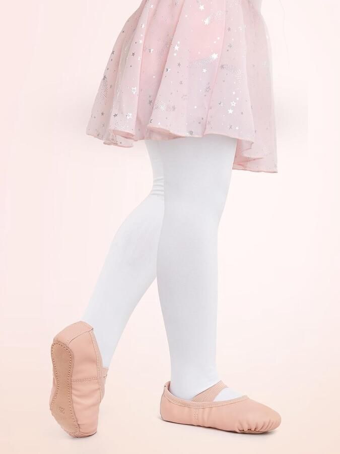 Ballerina's voor meisjes leren balletschoenen dansschoenen met volledige zool dikke katoenen voering ballerinaschoenen met kruis en elastische bandjes voor peuters en kinderen