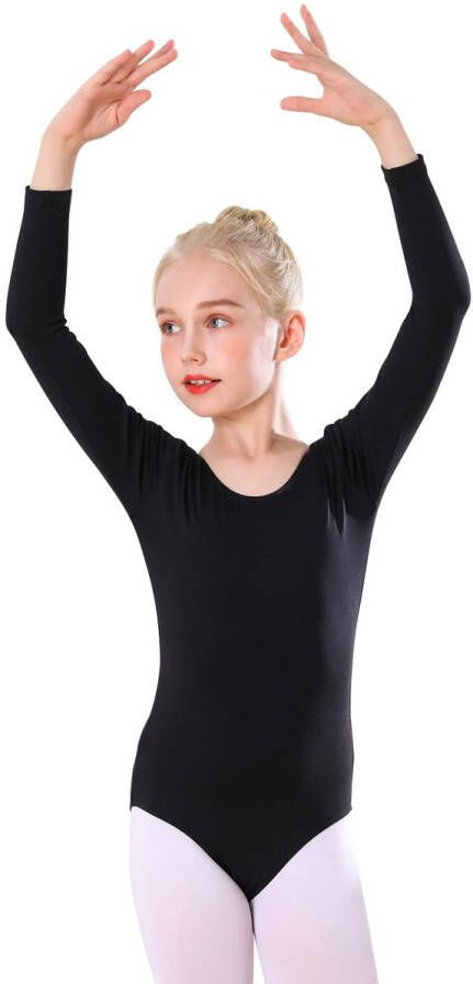 Ballet Clothing Girls Children's Ballet Suit Ballet Suit Long Sleeves Dance Bodysuit for 3-12 Years Black 120 Black
