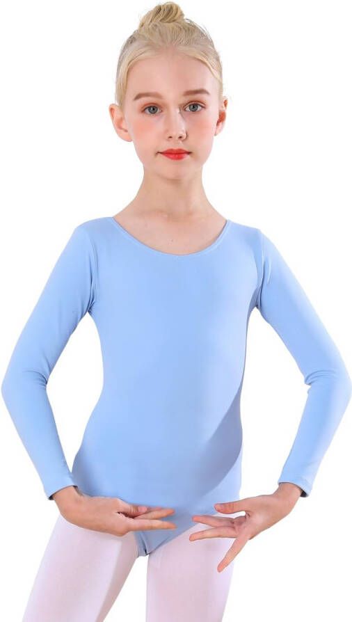 Ballet Clothing Girls Children's Ballet Suit Ballet Suit Long Sleeves Dance Bodysuit for 3-12 Years Blue 140 Blue