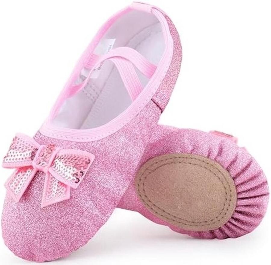 Ballet- en gymnastiekschoenen voor meisjes van leer