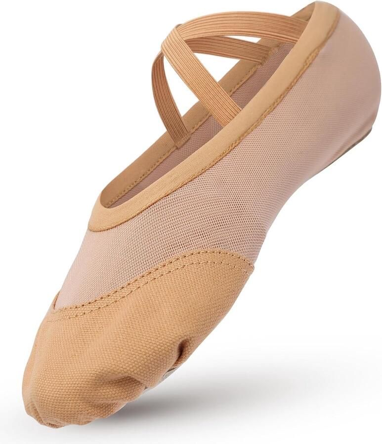 Balletschoenen meisjes 30 bruin stretchy splitleer perfecte dansschoenen ShopVlot