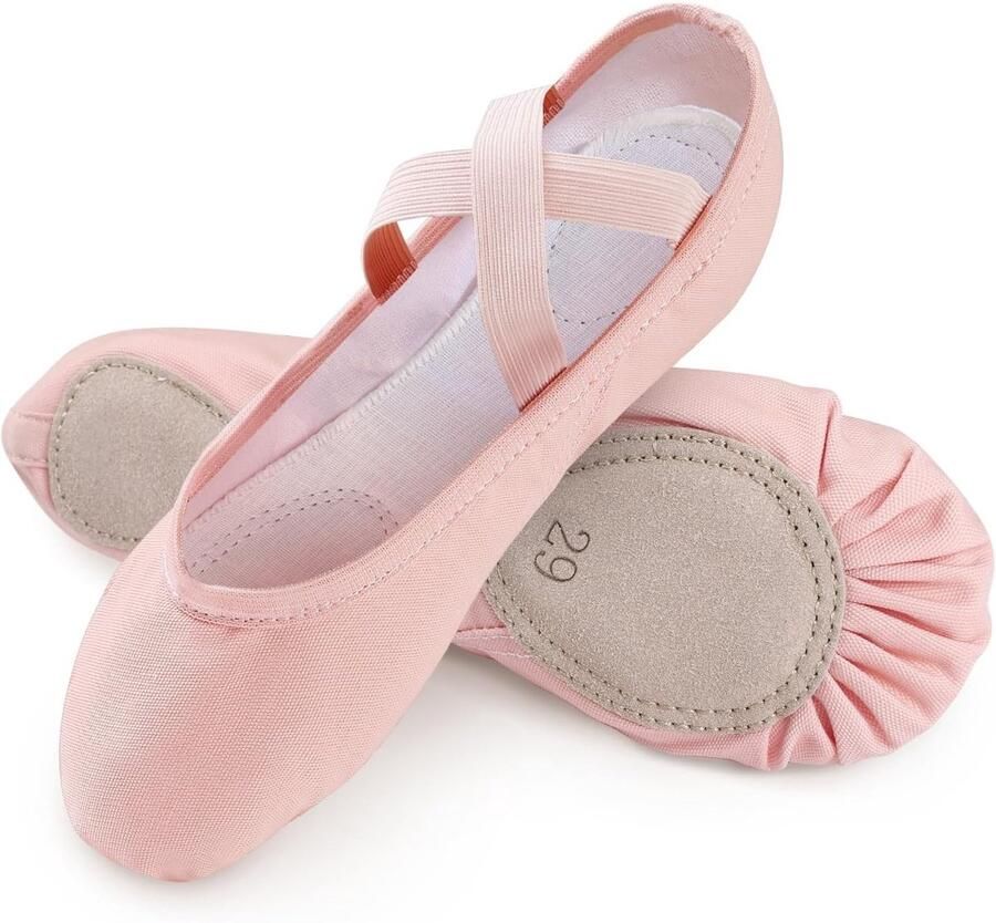 Ballet Schoenen Perzik Roze 13.5 UK Kind Canvas met Leren Split Zool Voor Dans en Gymnastiek