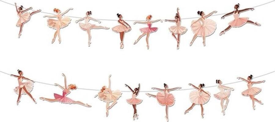 Balletdecoraties Roze Banners Feestdecoraties Ballerina Verjaardagsdecoraties Duurzaam Papier Totale Lengte Feestversiering